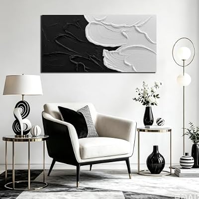 MXUNYZ Black and White Abstract Canvas Wall Art for Bedroom 40x20 Inch - image 3 of 4