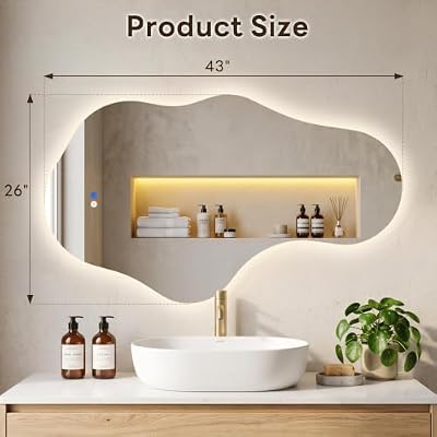 Irregular LED Bathroom Mirror, Backlit Vanity Mirror with Lights - image 3 of 4